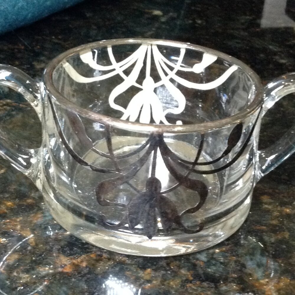 ANTIQUE Cream/Sugar and Ind. Salts, Traditional, Regency, Classic, Silver Inlaid - Picture 7 of 11